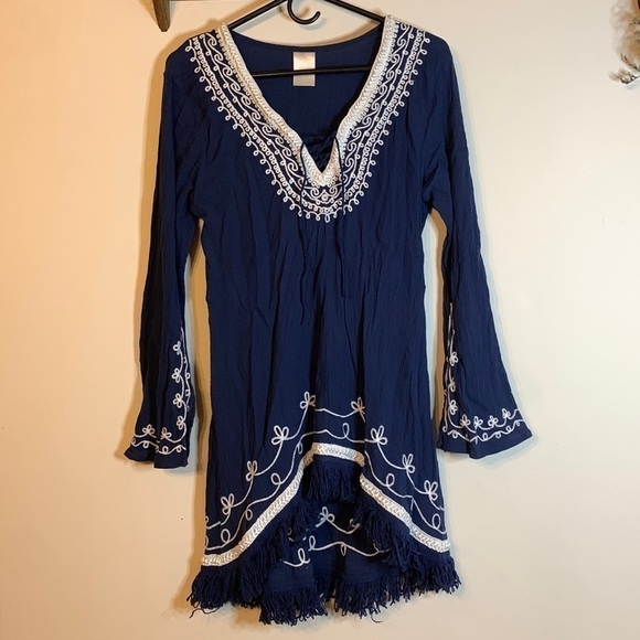 Boho Embroidered Floral Dress - Picture 1 of 6